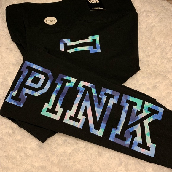 💙VS Pink Tie Dye Logo Leggings - Picture 2 of 7